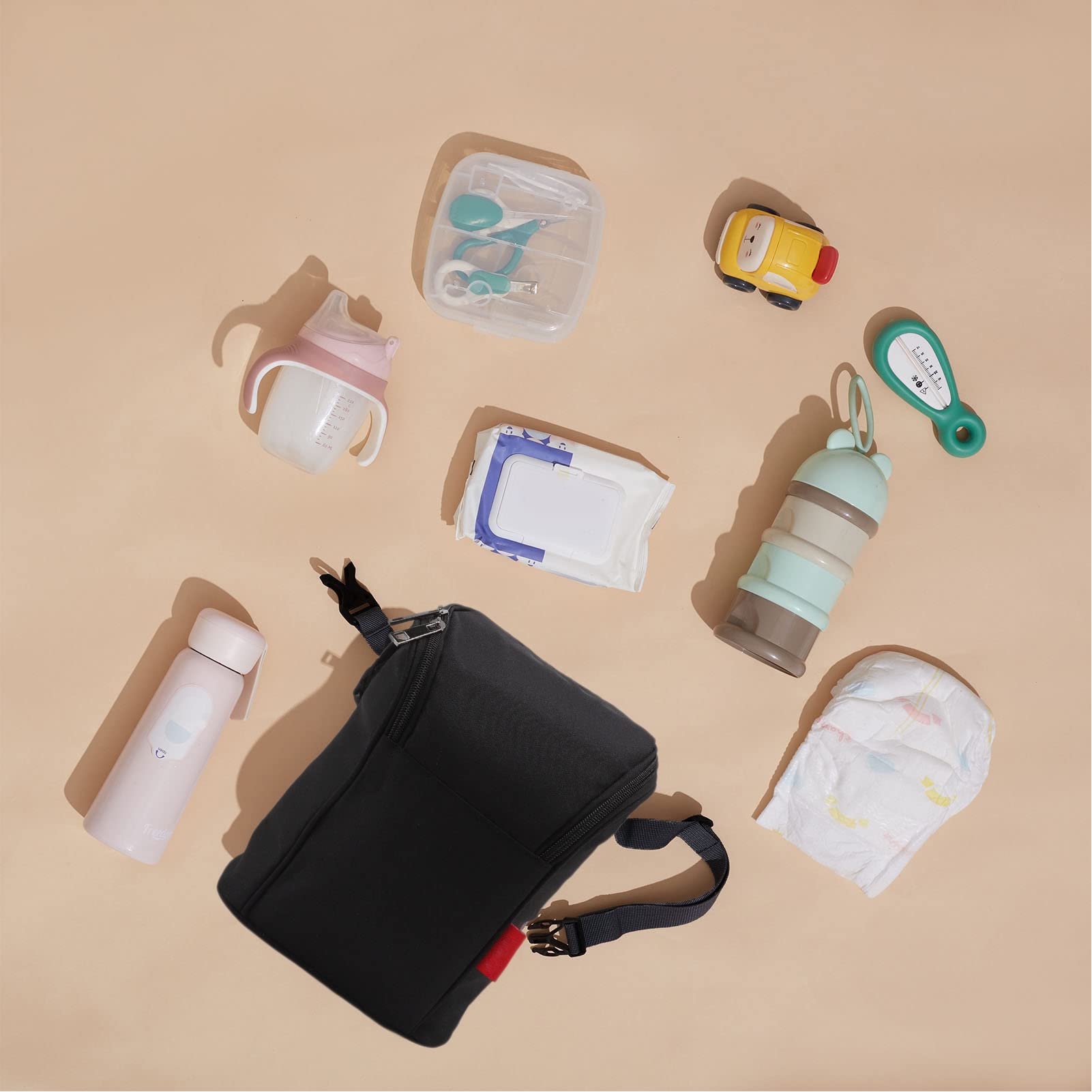 Ejoyous Baby Bottles Isolation Bag Thermal Bag for Milk Bottles Carrying Bag with Side Zip for The on The Go Travel (Black) - Image 2