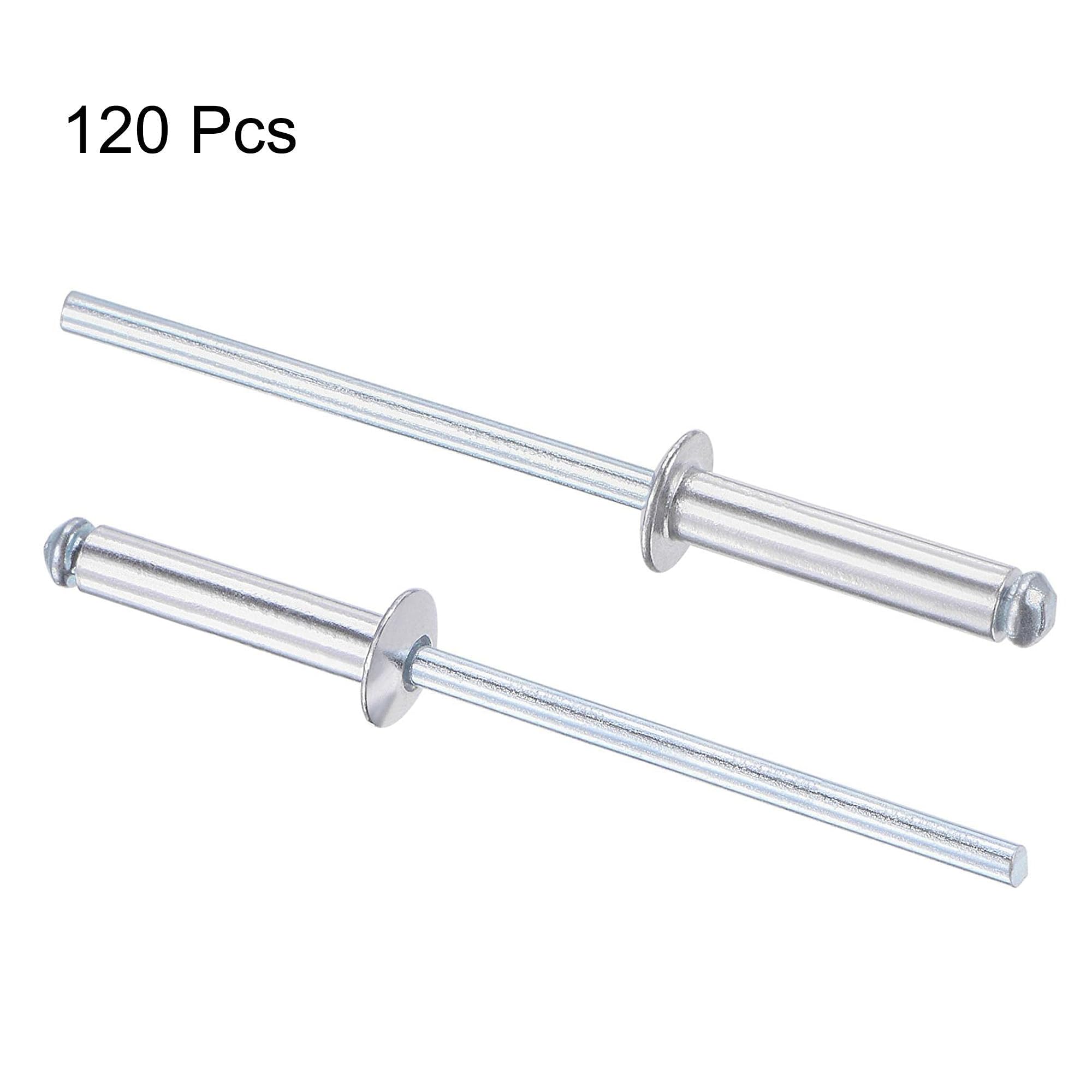 TA-VIGOR 120Pcs 3.2mm x 15mm Aluminium Blind Rivets, Open End Pop Rivets with Dome Head - Image 3