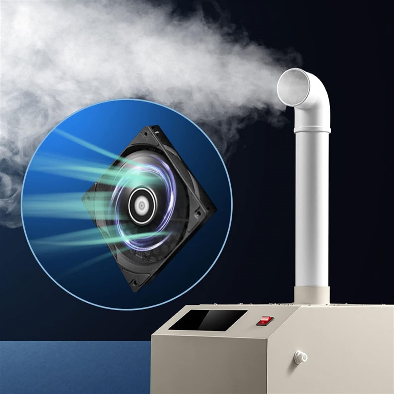 Humidifiers for Large Room - Large Humidifier Top Fill with ?Humidistat Control Remote Timer - Waterless Automatic Shut-Off - 5l/h Cool Mist Humidifier (Color : B)