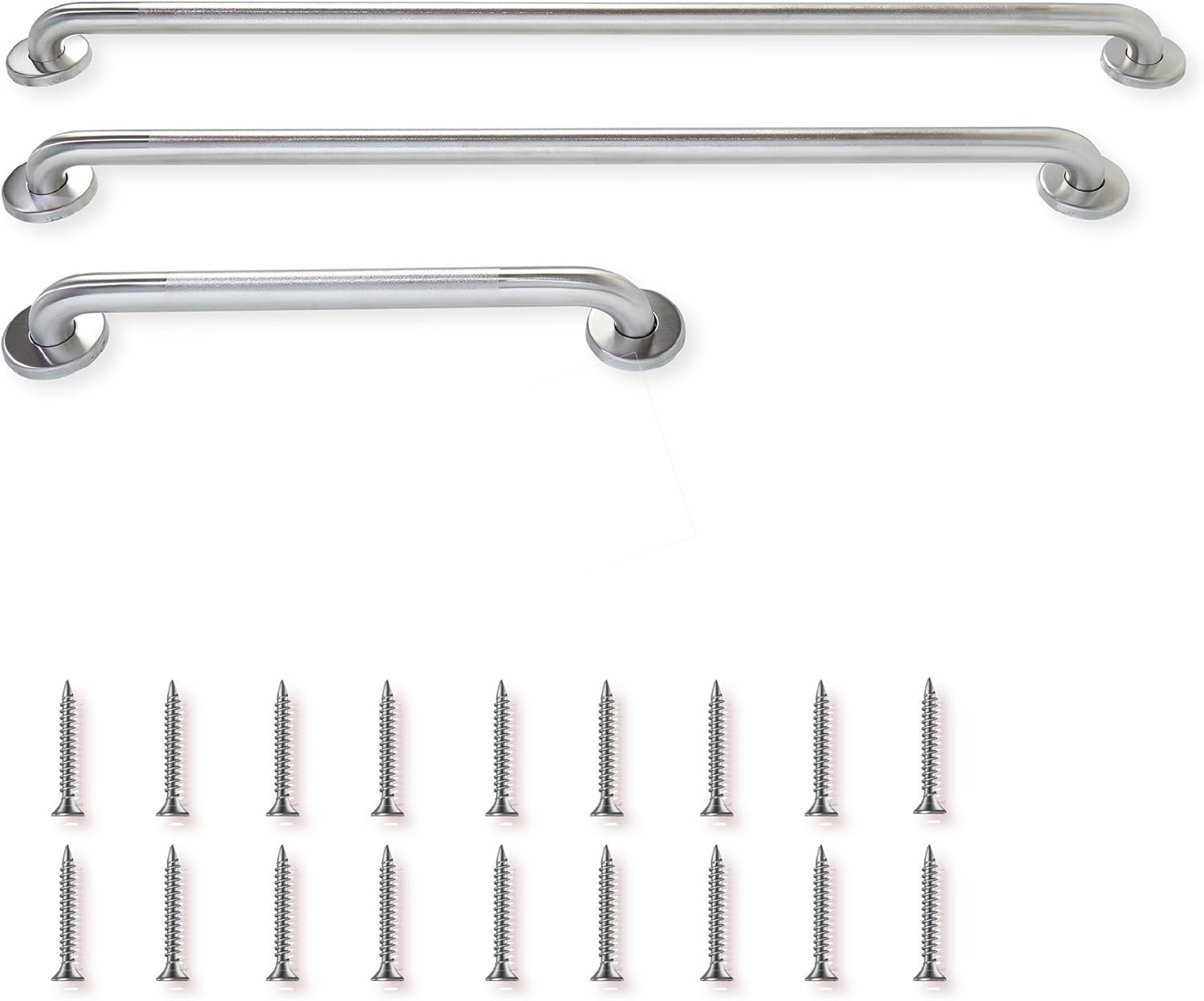 Grab Bars Builder Packs Perfect for Commercial Bathrooms | 18”, 36”, & 42” Long 1.5” Dia, ADA Compliant Grab Bars for Bathtubs and Showers Supports up to 400 lbs of Weight (Peened)