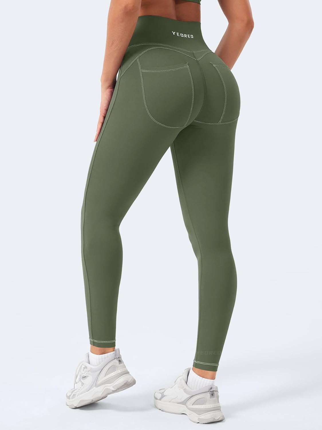 YEOREO CoreFlex Women Workout Scrunch Leggings Denim Look Gym Booty Lifting High Waist Leggings Yoga Pants - Image 5