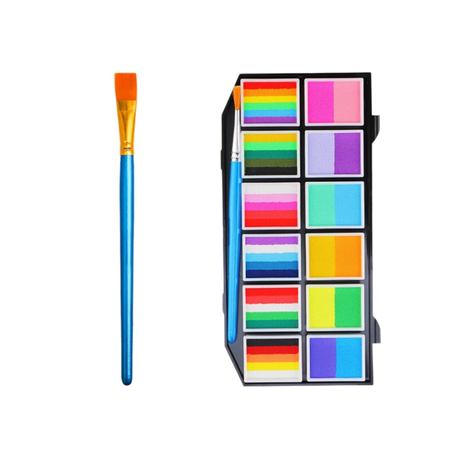 tavolozza di colori per il corpo Pittura del viso, pittura corpo, tavolozza di trucco arcobaleno(D)