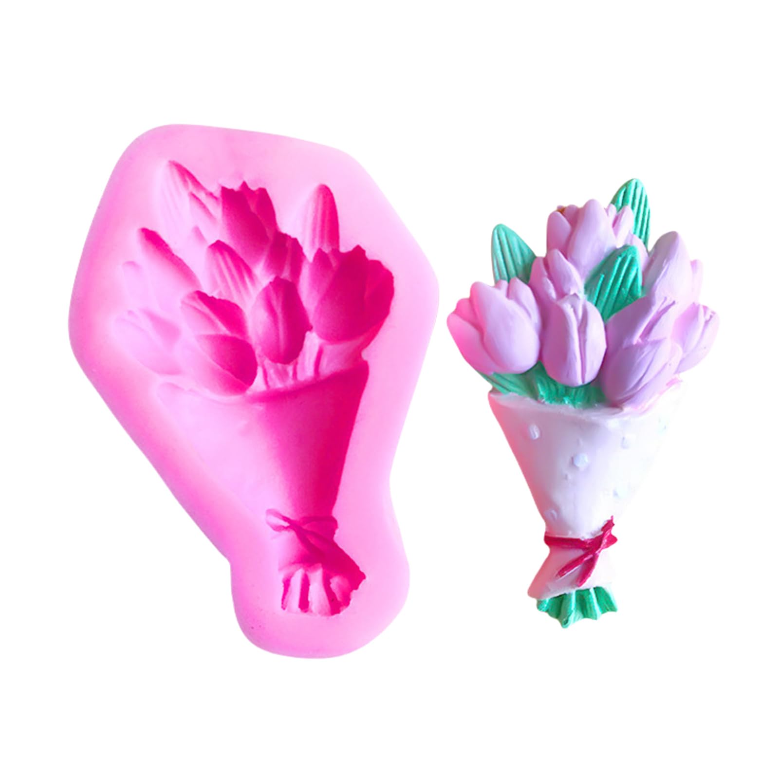 Yhplxyuus 3D Flower Silicone Soap Molds Silicone Molds for Soap Chocolate Fondant Flexible Mold