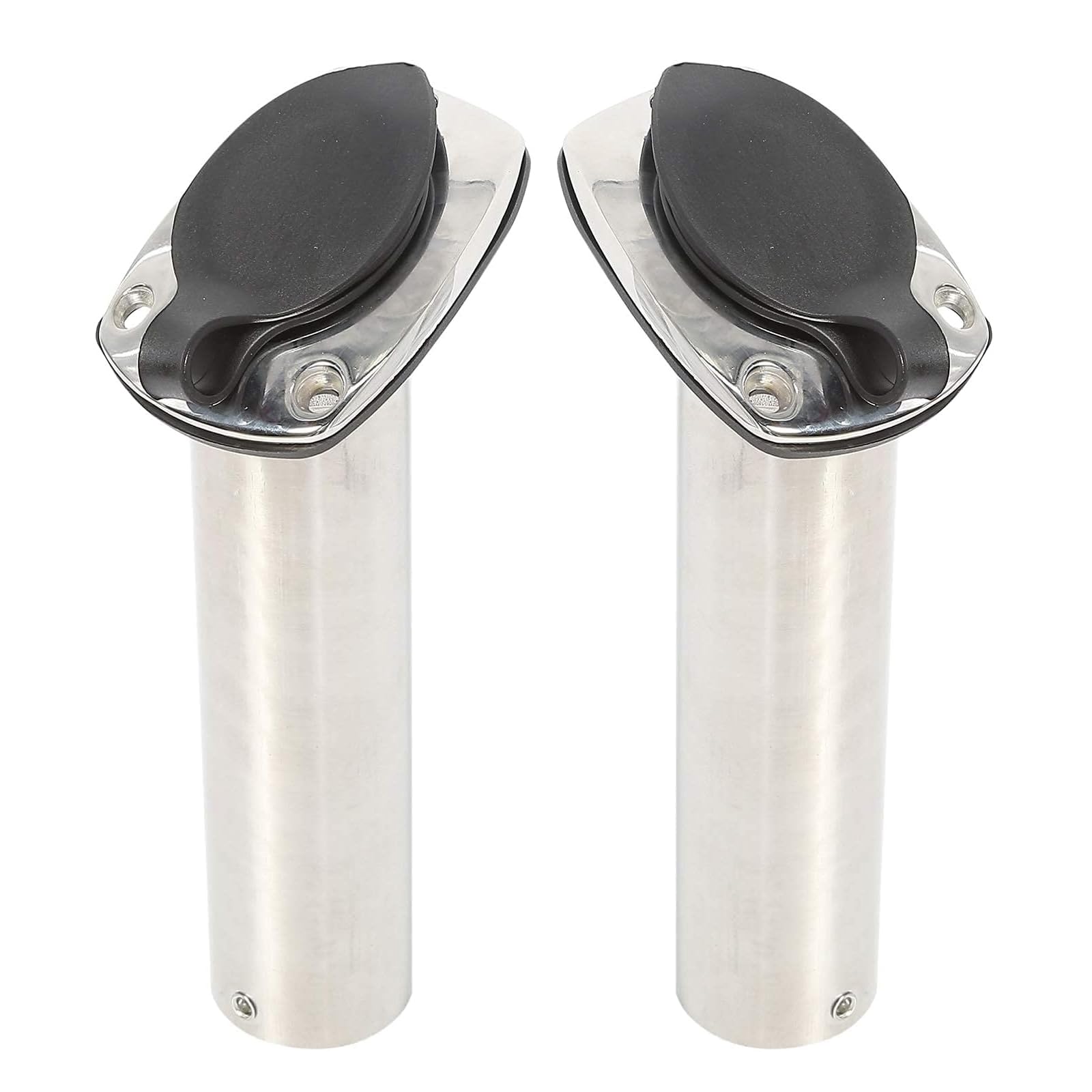 NovelBee 2-Pack Heavy Duty 316 Stainless Steel Fishing Rod Holders Flush Mount 30 Degree withLiner,Gasket (with Cap)
