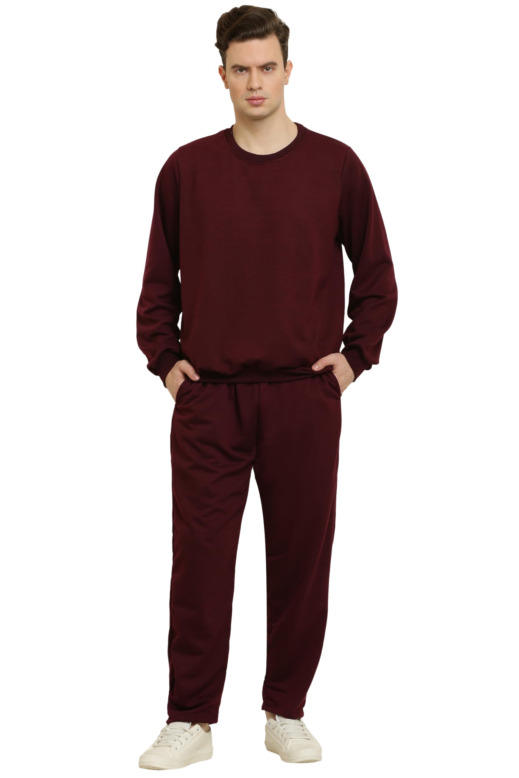 ELEGANCE Men's Winter wear Sweatshirt Tracksuit Set with warm Pyjama Lower || Small to 2XL || REGULAR SIZES || (11 COLOURS) (IN, Alpha, XL, Regular, WINE)-picture-18