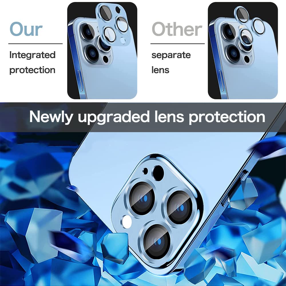 Niboow Protezione Lente Pellicola Per IPhone 13 Pro / 13 Pro Max, [Anti Graffio] HD Protettore Obiettivo Fotocamera, 9H Vetro Temperato Pellicola Fotocamera Per IPhone 13 Pro / 13 Pro Max-Nero - Foto 3