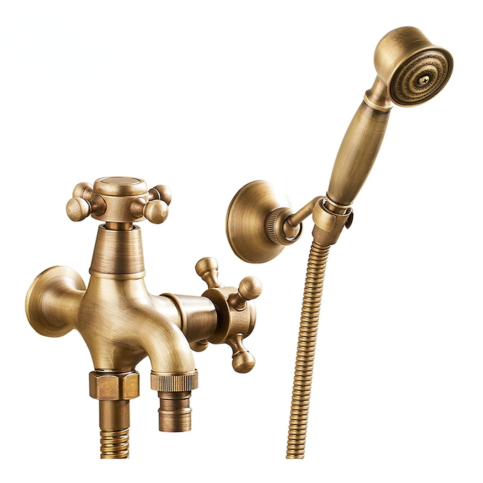 ZYCHSJXA Brass Wall Mounted Tap Faucet Garden Outdoor Bibcock Washing Machine Mop Taps Single Cold