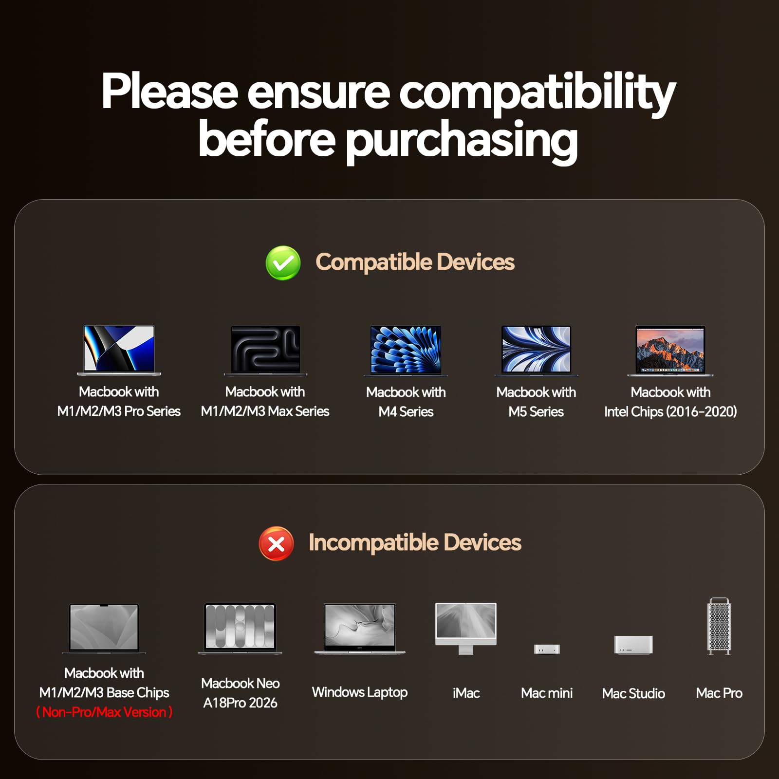 MacBook Docking Station Doppio Monitor 4K@60Hz per MacBook Pro/Air M5/M4/M3 Pro e Max, Docking Station per 2 monitor con 2 porte HDMI, PD, Ethernet, USB A/C 10 Gbit/s, SD/TF, USB 2.0