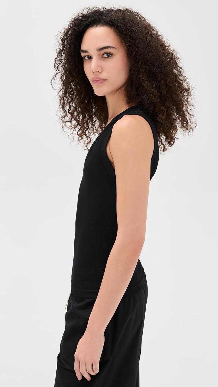 perfectwhitetee Women's Jordan U Neck Ribbed Tank