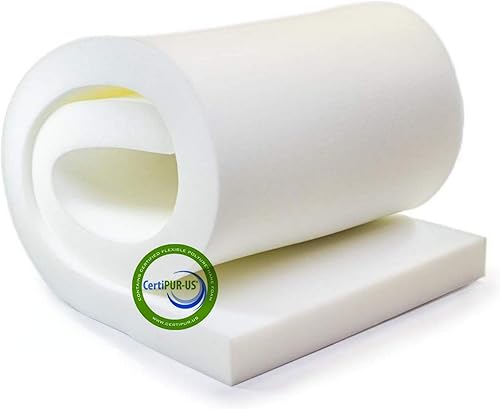 Isellfoam Cojín de espuma para tapicería de alta densidad, 2 pulgadas de alto x 22 pulgadas de ancho x 80 pulgadas de largo (firme) 46ILD, espuma