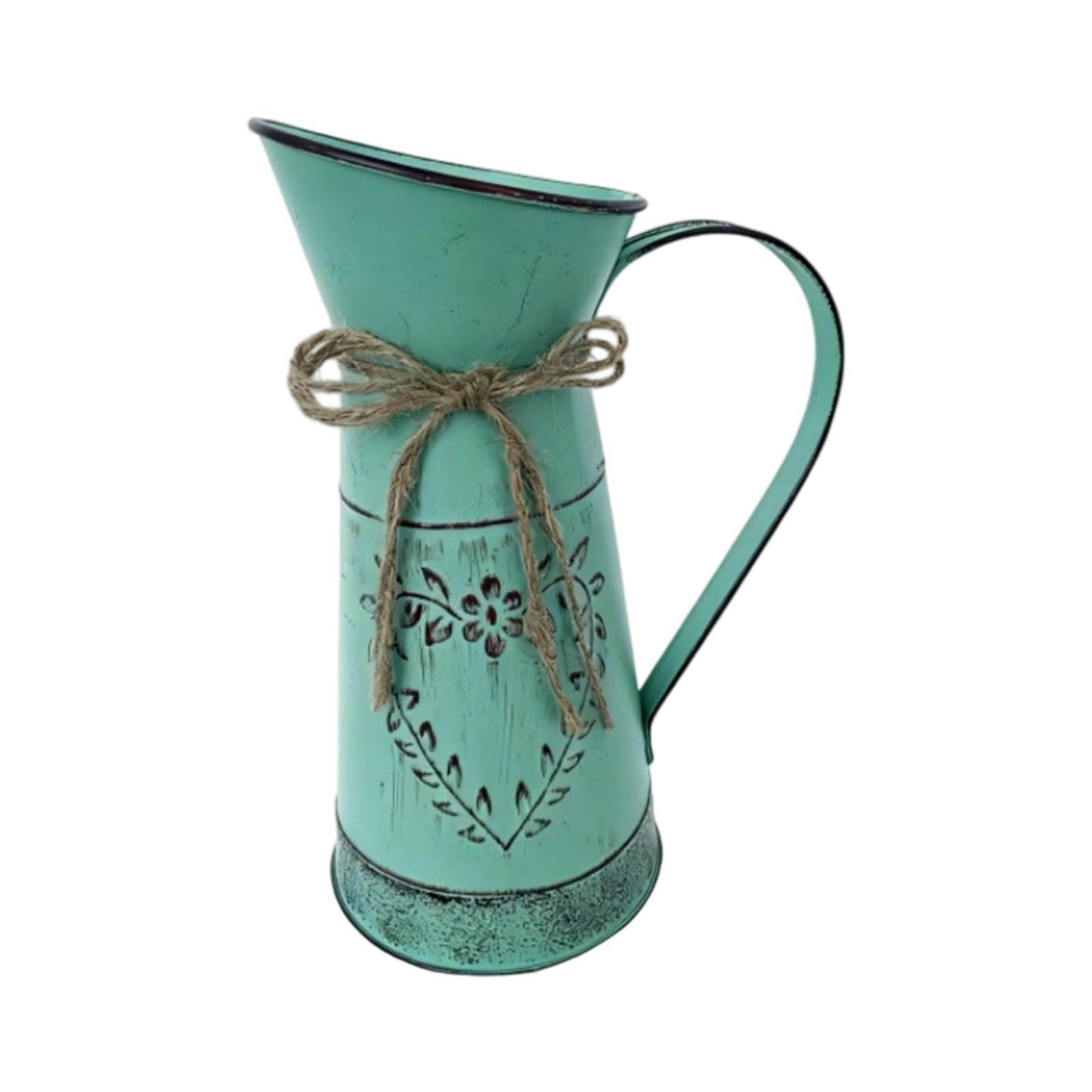 Retro Metal Pitcher Vases, Farmhouse Rustics Flower Vases with Handle, Decorative Floral Milk Kettle Vase Home Decors Retro Metal Pitcher