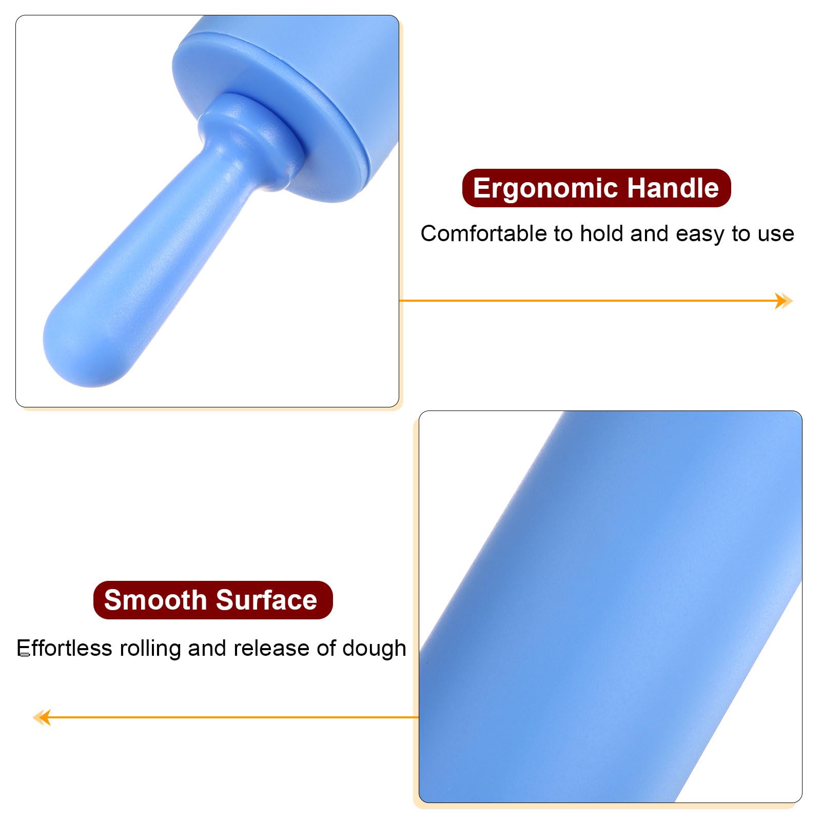 Mattarello Silicone con Manici in Legno | Spianatoia per Impastare con