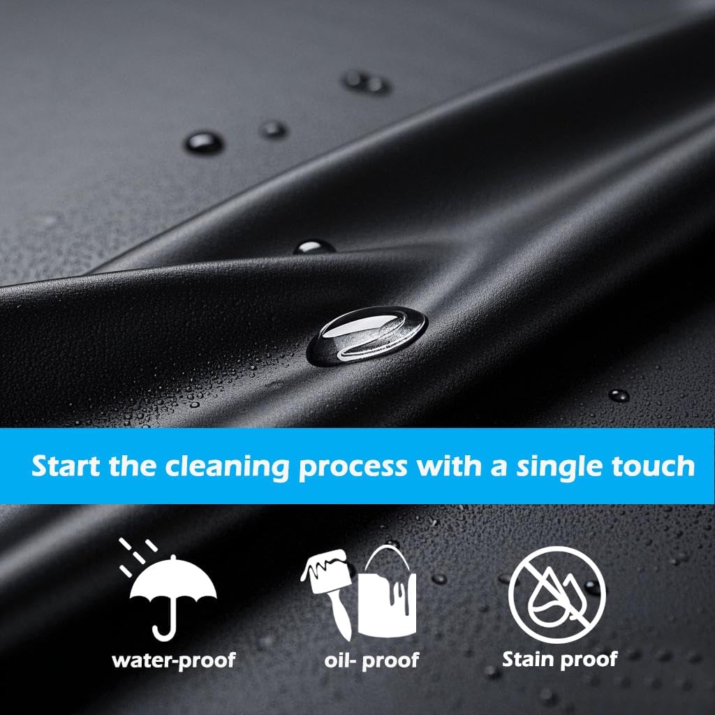 Waterproof Rubber Vinyl Apron 40 Inch Heavy Duty Adjustable Bib for Men Women Kitchen Cooking Lab Dishwashing Black - Image 2