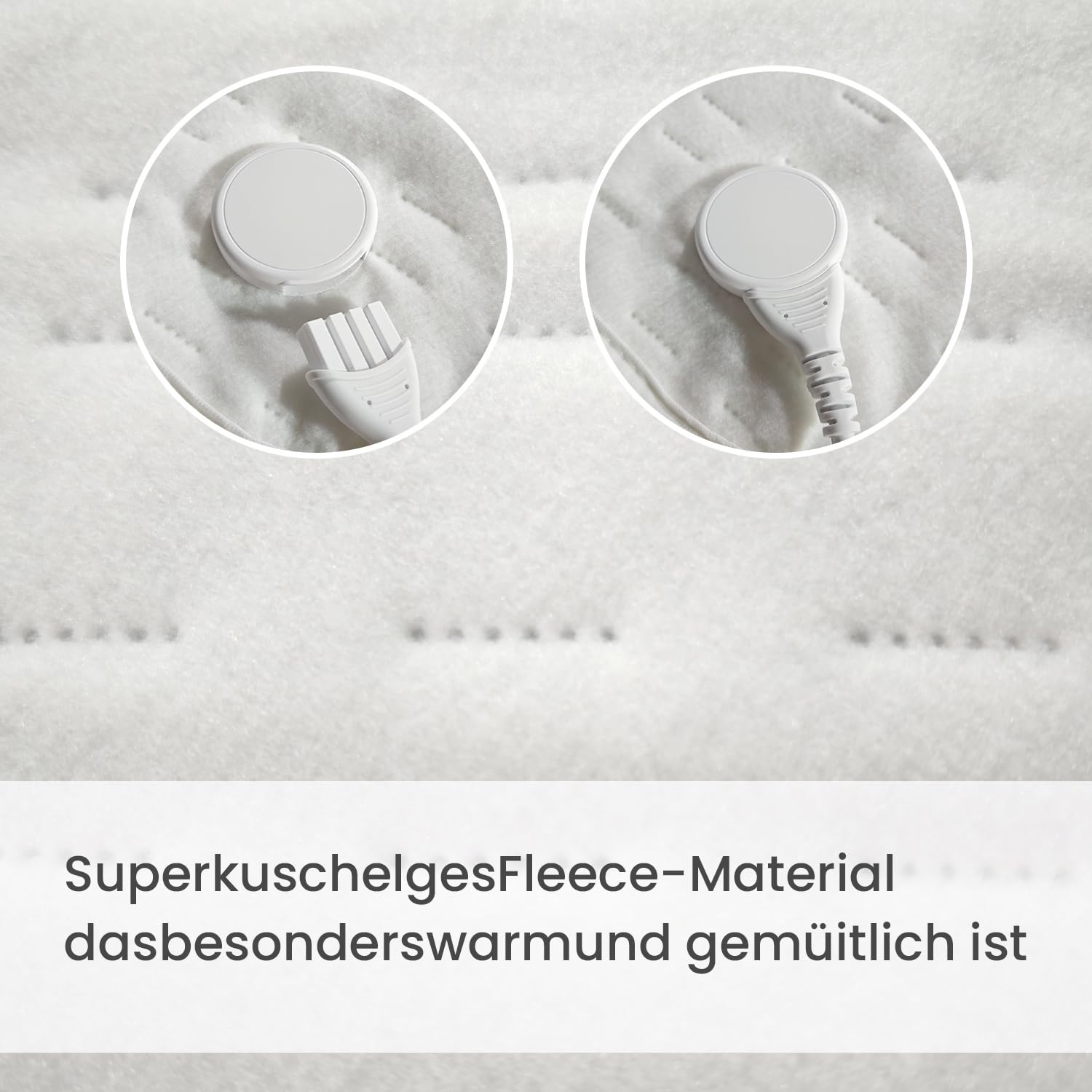 CELESTA Wärmeunterbett 150x80cm, Heizdecke mit 3 Temperaturstufen, LED-Controller & Überhitzungsschutz, maschinenwaschbar & atmungsaktiv, Weiß