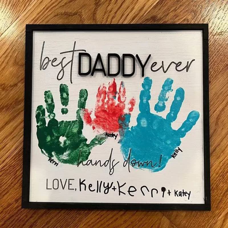 Best Dad Ever Hands Down Sign Personalized Happy Fathers Day
