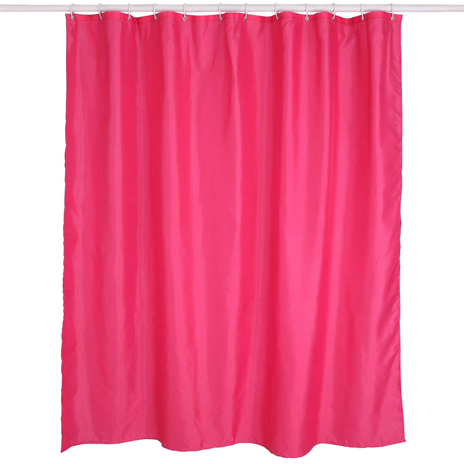 Wehome Cortinas de baño de tela repelente al agua para uso doméstico y hotelero, cortina de ducha o forro, 72 x 72 pulgadas (rojo romántico)