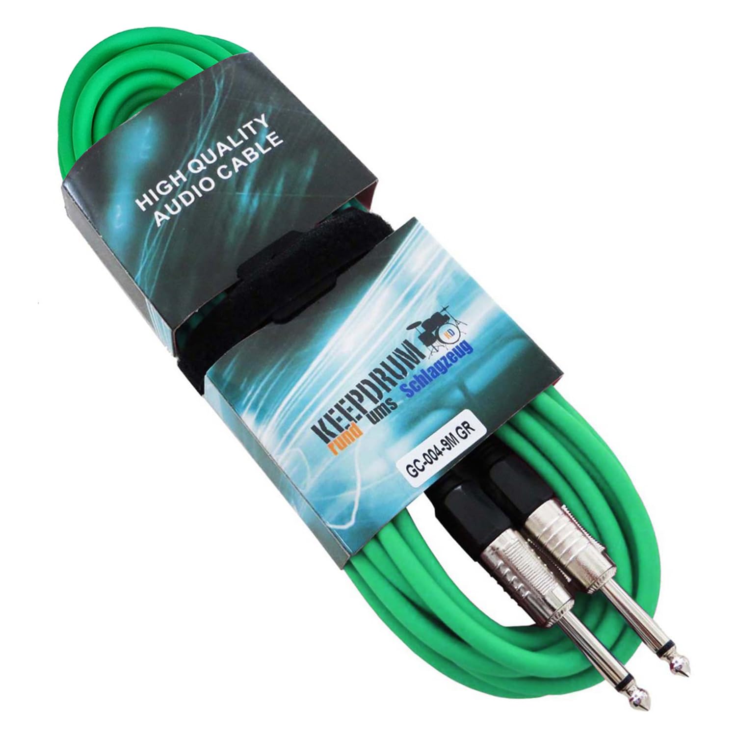keepdrum GC004GR - Cavo jack mono per chitarra, 6,35 mm, 9 m, colore: Verde