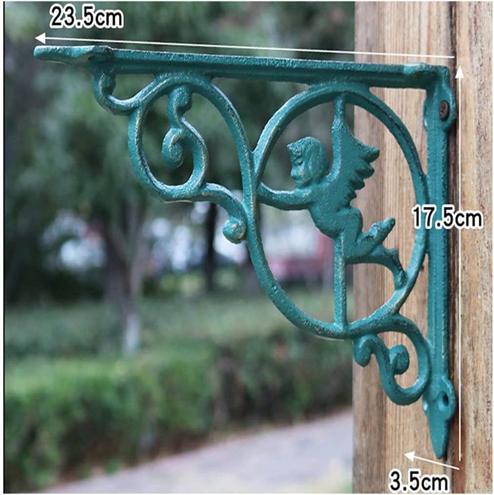 Antique Gold Blue Angel Cast Iron Triangular Fixing e Home Garden Decor Vertical Angle Wall Support Iron e Hook