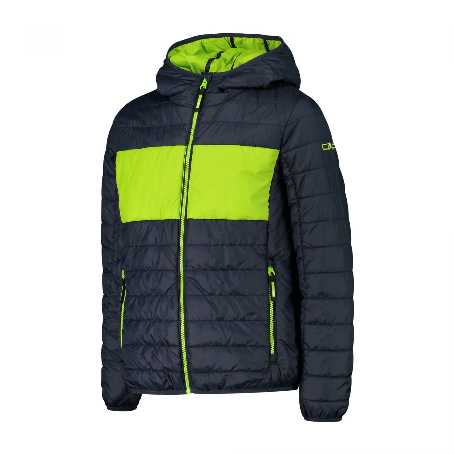 CMP Dziecięca bluza z kapturem, b.Blue-Limegreen, 140