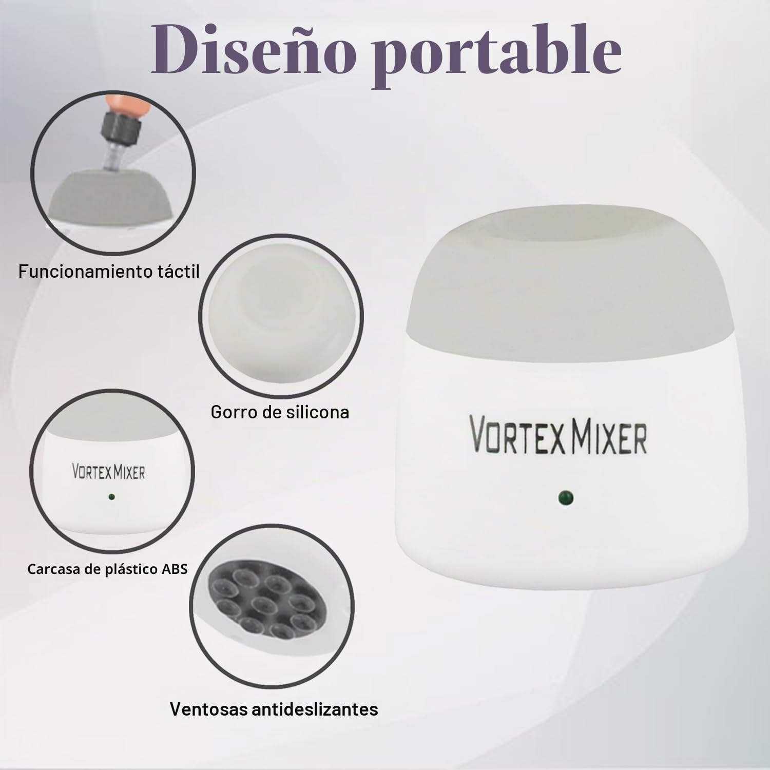 ABEST 5200rpm Mini Vortex Mezclador Agitador de Pintura,Agitador Vortex de Laboratorio con Función Táctil para Esmalte de Uñas,Tinta de Tatuaje,Pegamentos Adhesivos y Tubos de Ensayo (gris)