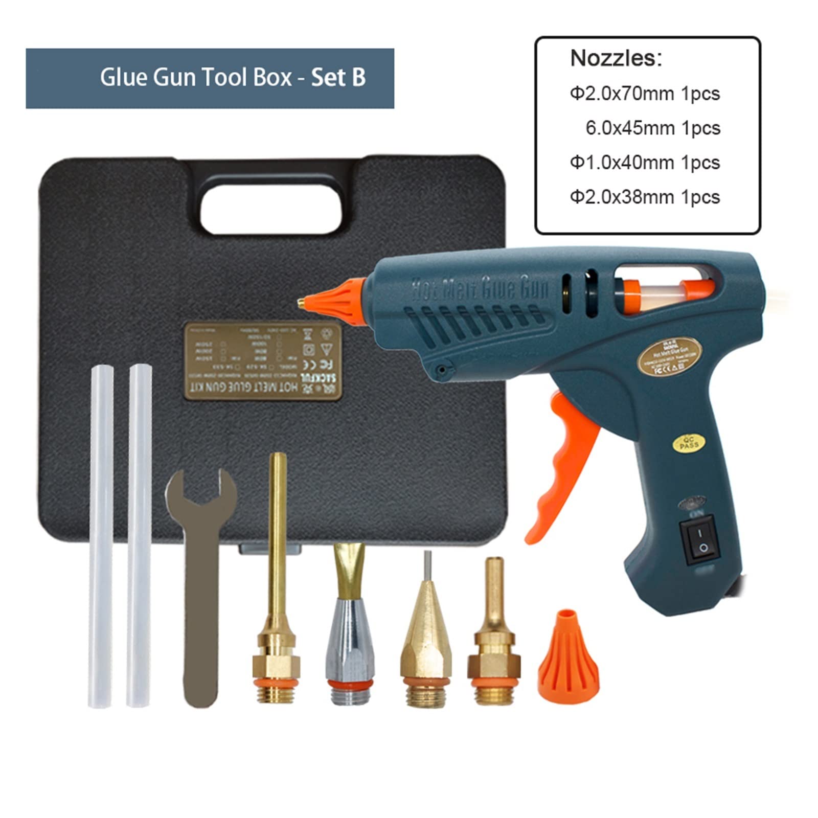 Pistola De Pegamento, Bolsa de herramientas for pistola de pegamento, 50W/150W, 100W, pistola de pegamento de fusión en caliente, boquilla de cobre for barra de pegamento de 11mm, pistola caliente adh