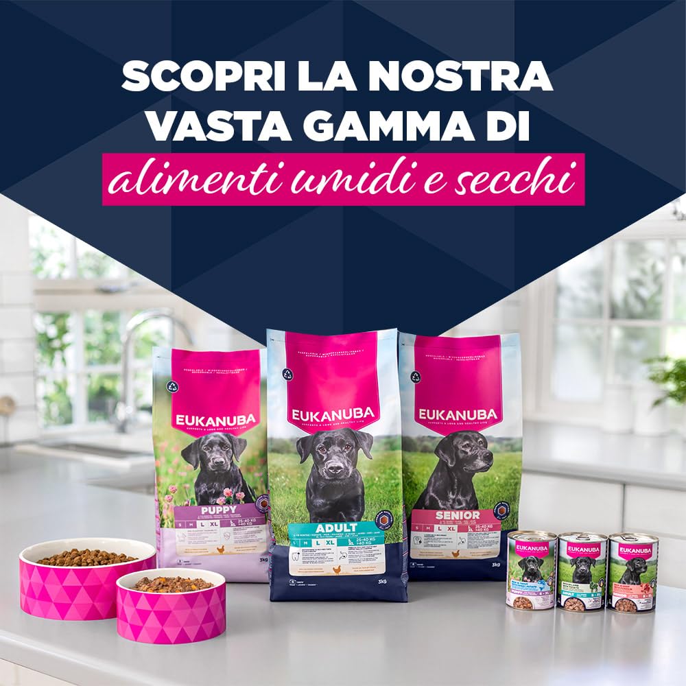 EUKANUBA Cibo umido per cuccioli con agnello e patate, alimento umido premium senza cereali per cani junior, 6 x 400 g lattine
