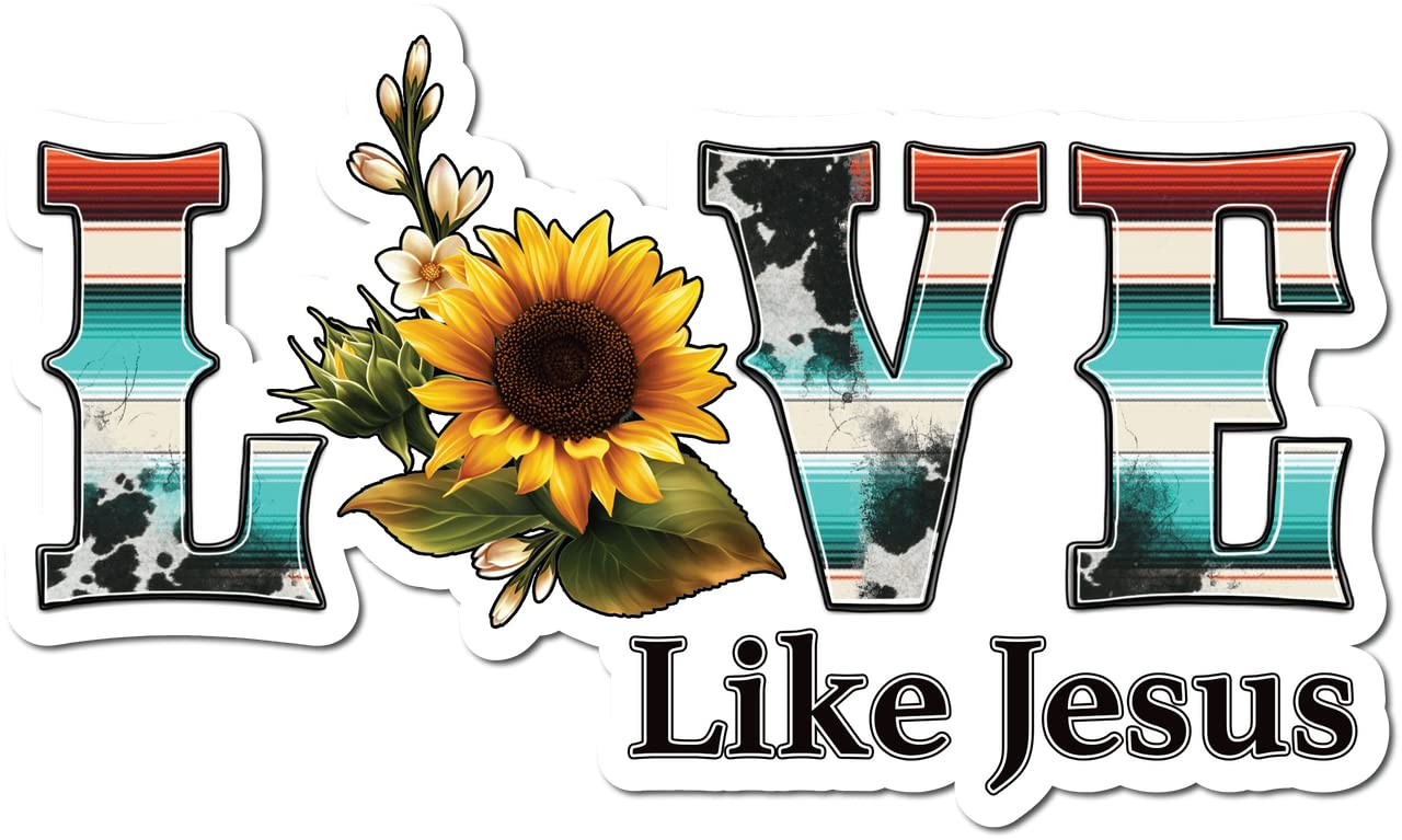 Stickers Love Like Jesus de 12,7 cm : Lot de 2 autocollants chrétiens spirituels FBAS11146