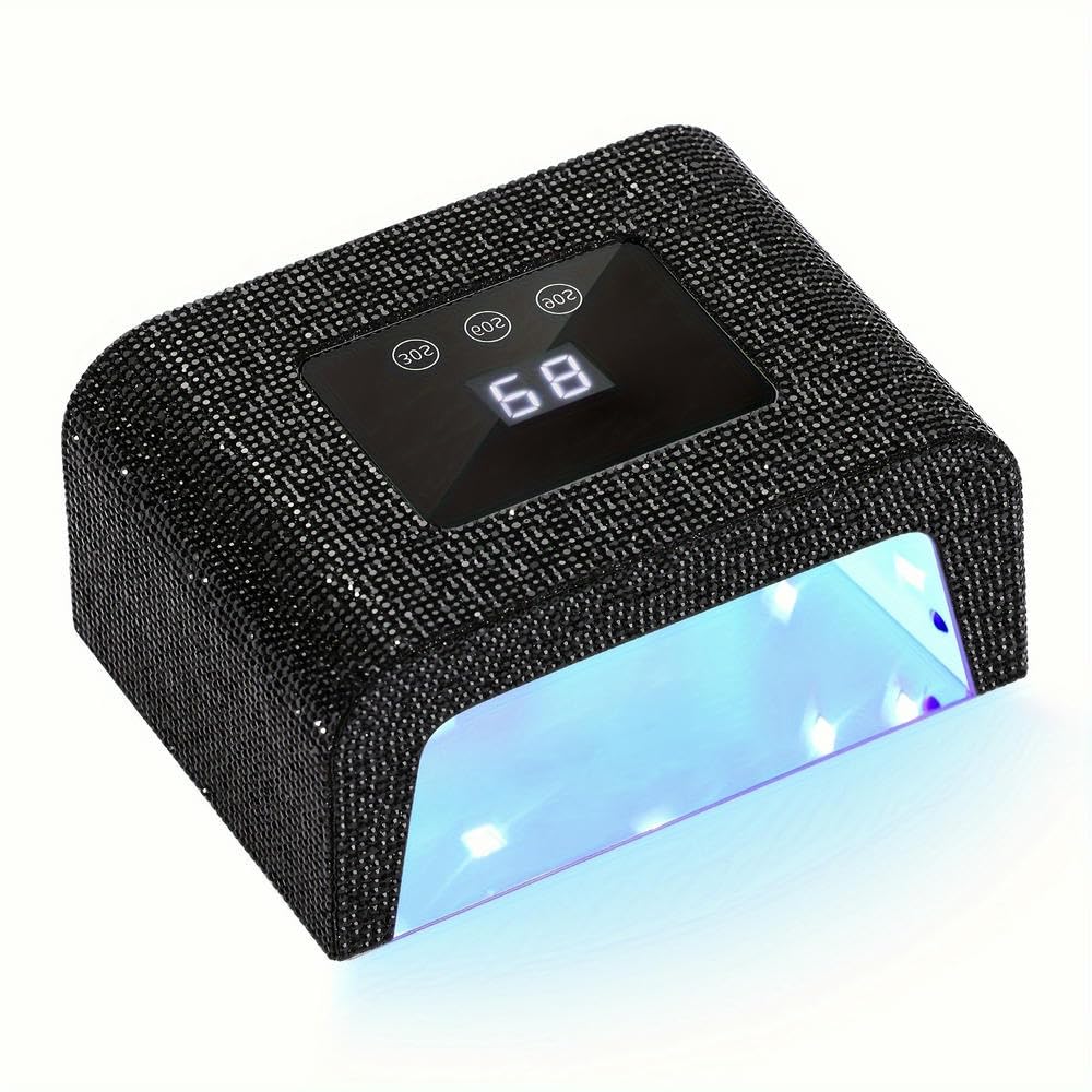 Lampada per Unghie in Gel a LED ZBDZSW da 48 W - Luce UV a polimerizzazione Rapida per Smalto in Gel, Strumento Professionale per Manicure a casa, Uso Plug-in (Nero)