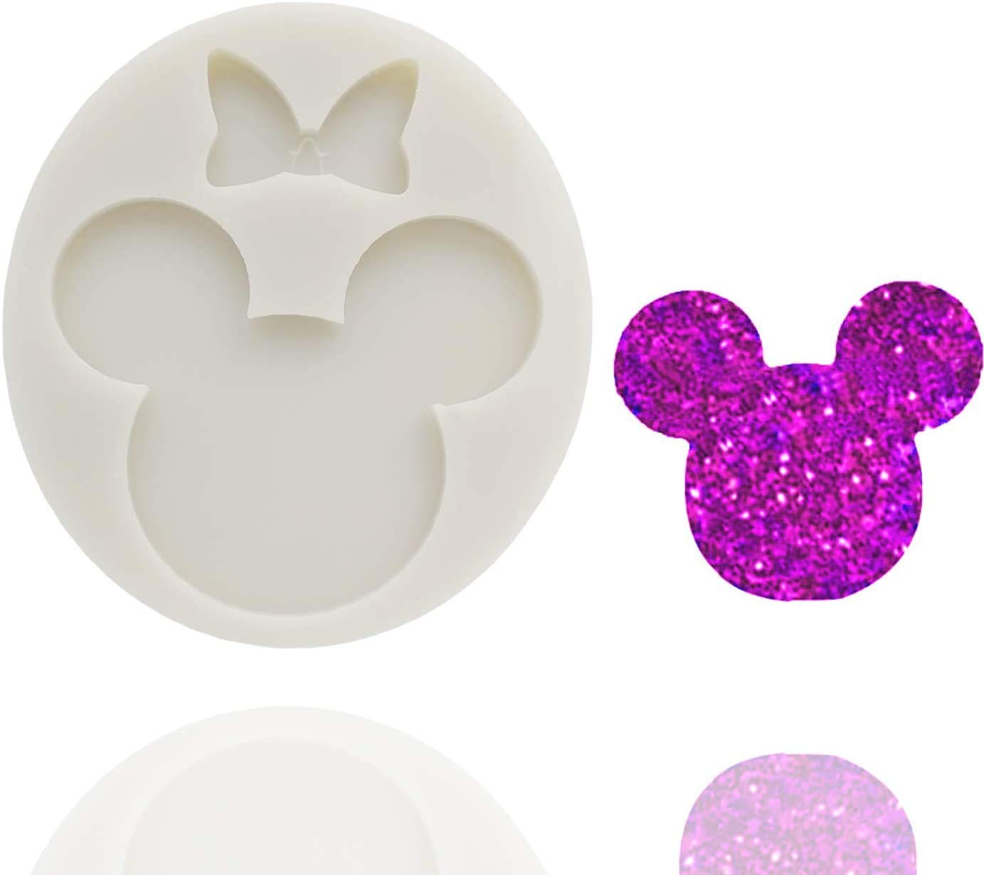 Sponsored Ad - Silicone Fondant Mold Chocolate Candy Gumpaste Sugarcraft Cake Decorating Tools Paper Clay Mold (Cute Mouse Head Bow)