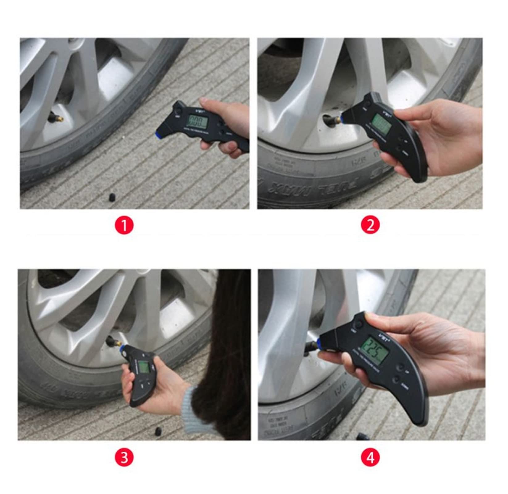 Medidor de presión de neumáticos Digital para automóvil Herramienta de Prueba LCD de Alta precisión Auto Bike Motorcycl