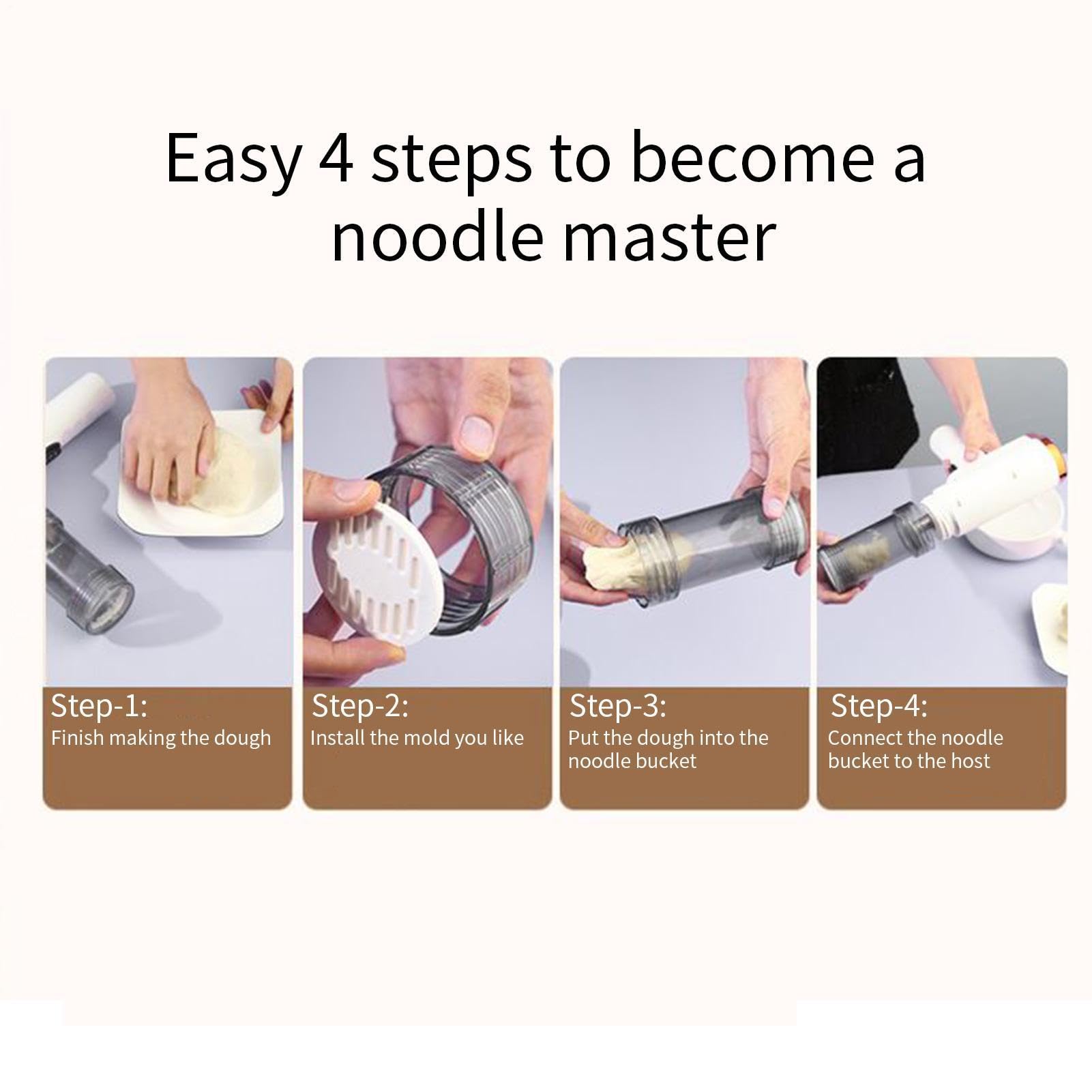 Pastaia elettrica Macchina Automatica per Pasta | Frullatore Portatile con 5 Strumento Senza Fili Adatto a casa, cucina, panetteria, preparazione di verdure e cottura di cibi
