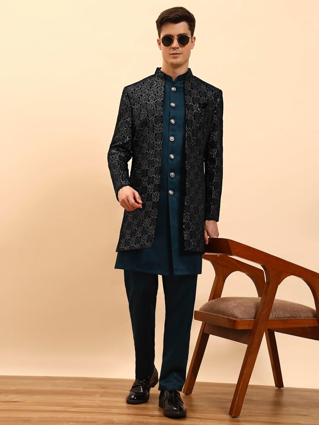Pro-Ethic Style Developer Traditional Men’s Kurta Sherwani Set Wedding outfit Set (C-136) - Image 6