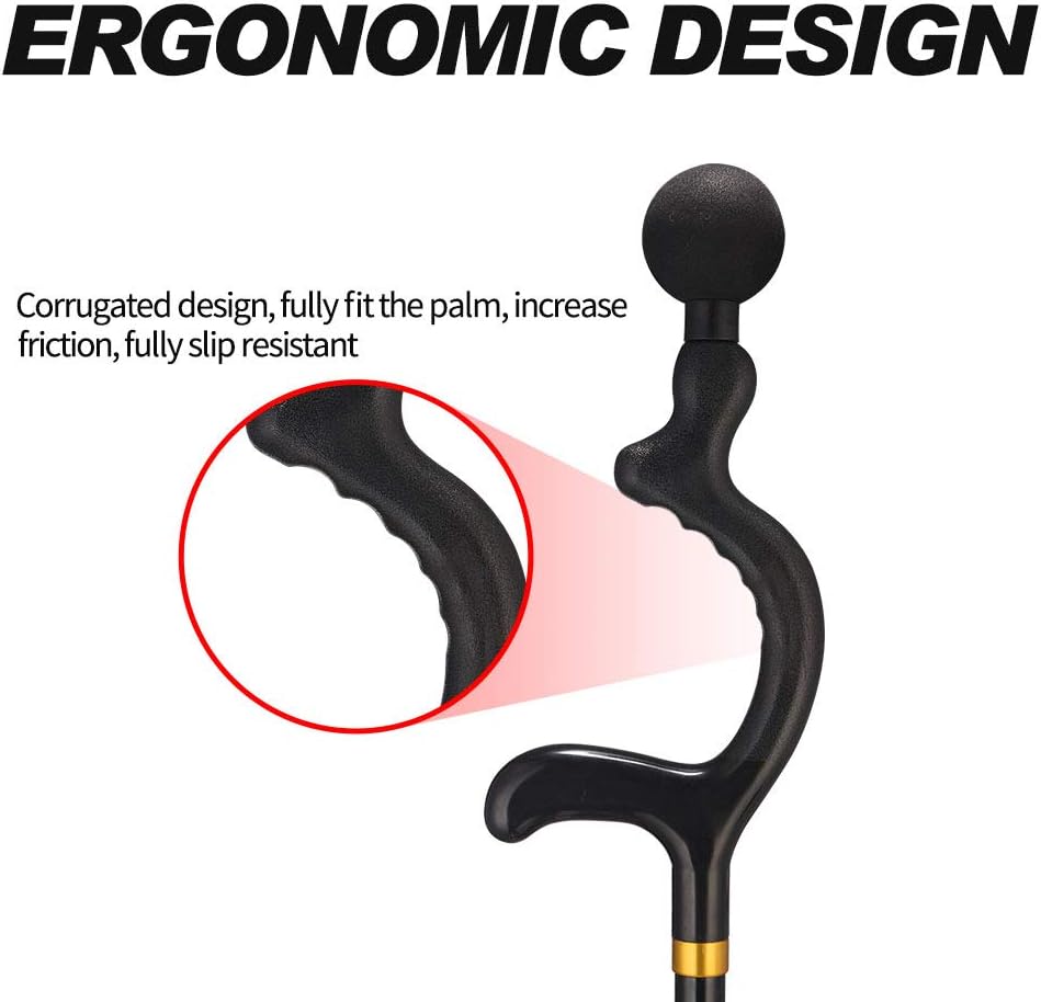 lixiang Folding Cane, 5-Level Foldable Walking Cane for Men Women Fold-up Collapsible Lightweight Adjustable Portable Hand Walking Stick - Balancing Mobility Aid