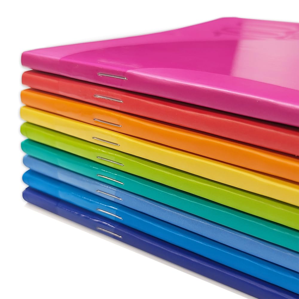 BM BeMore Centus 0109288 Notebook A4 Ruled 10F Ruled 1 cm Squares with Paper Margins 100 g/m2 Assorted Colours Pack of 12