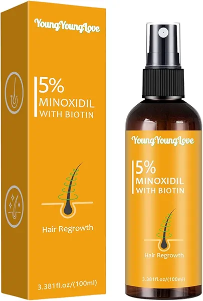 100ml 5% Minoxidil Spray with Biotin - Regrowth Treatment for Men & Women, Promotes Thicker, Stronger, Fuller Hair, Prevents Hair Loss, Minoxidil for Men Hair & Beard, Minoxidil for Women Hair Growth