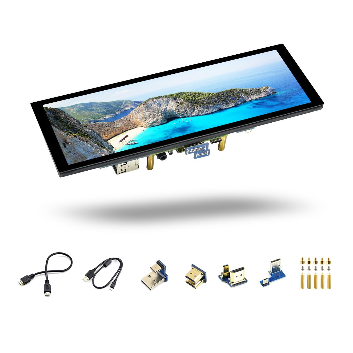 LUCKFOX 7.9inch HDMI Touchscreen LCD Display, 400(H) x 1280(V) Pixels IPS Screen, 60Hz Computer Monitor, for Raspberry Pi OS/Ubuntu/Jetson Nano/PC Windows 11/10/8.1/8/7
