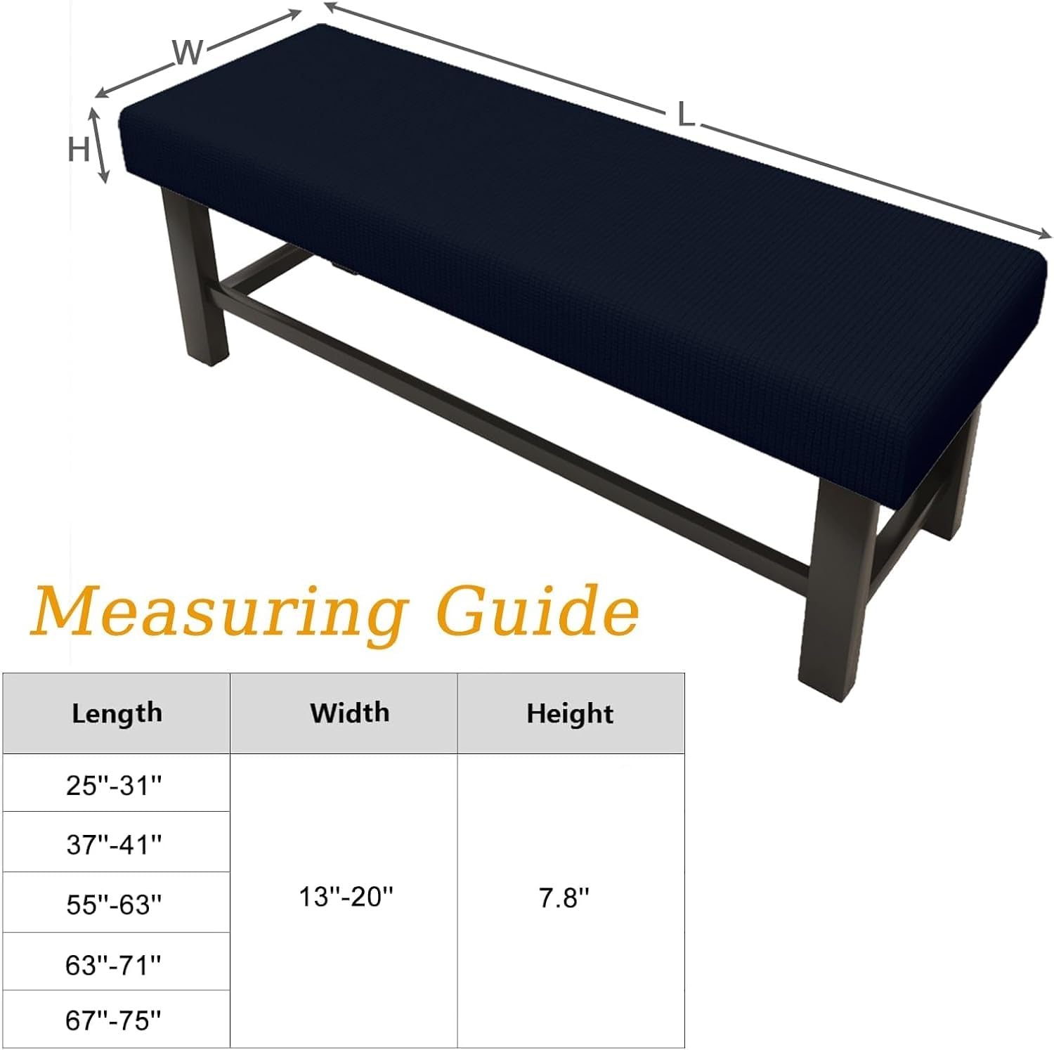 Copertura extra lunga per panca da pranzo, lavabile e rimovibile, per panche standard (160 cm e 190 cm, per decorazione e protezione della casa