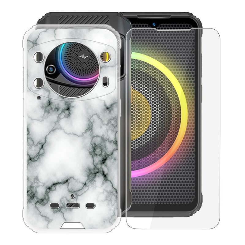 KJYF Custodia In Silicone TPU Ultra Sottile + Pellicola In Vetro Temperato Per Ulefone Armor 21, Cover Protettiva Antigraffio (Miracolo)