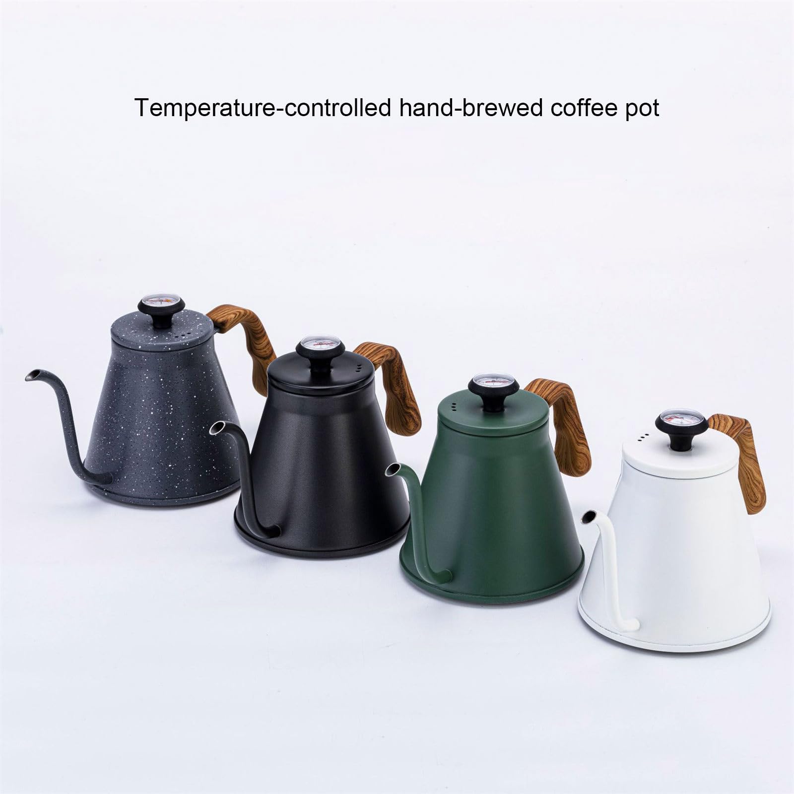 Bollitori da caffè in acciaio inossidabile da 1,2 litri con misuratori di temperatura Pentole da caffè portatili per casa e caffè Precisione della birra Bollitori di controllo della temperatura