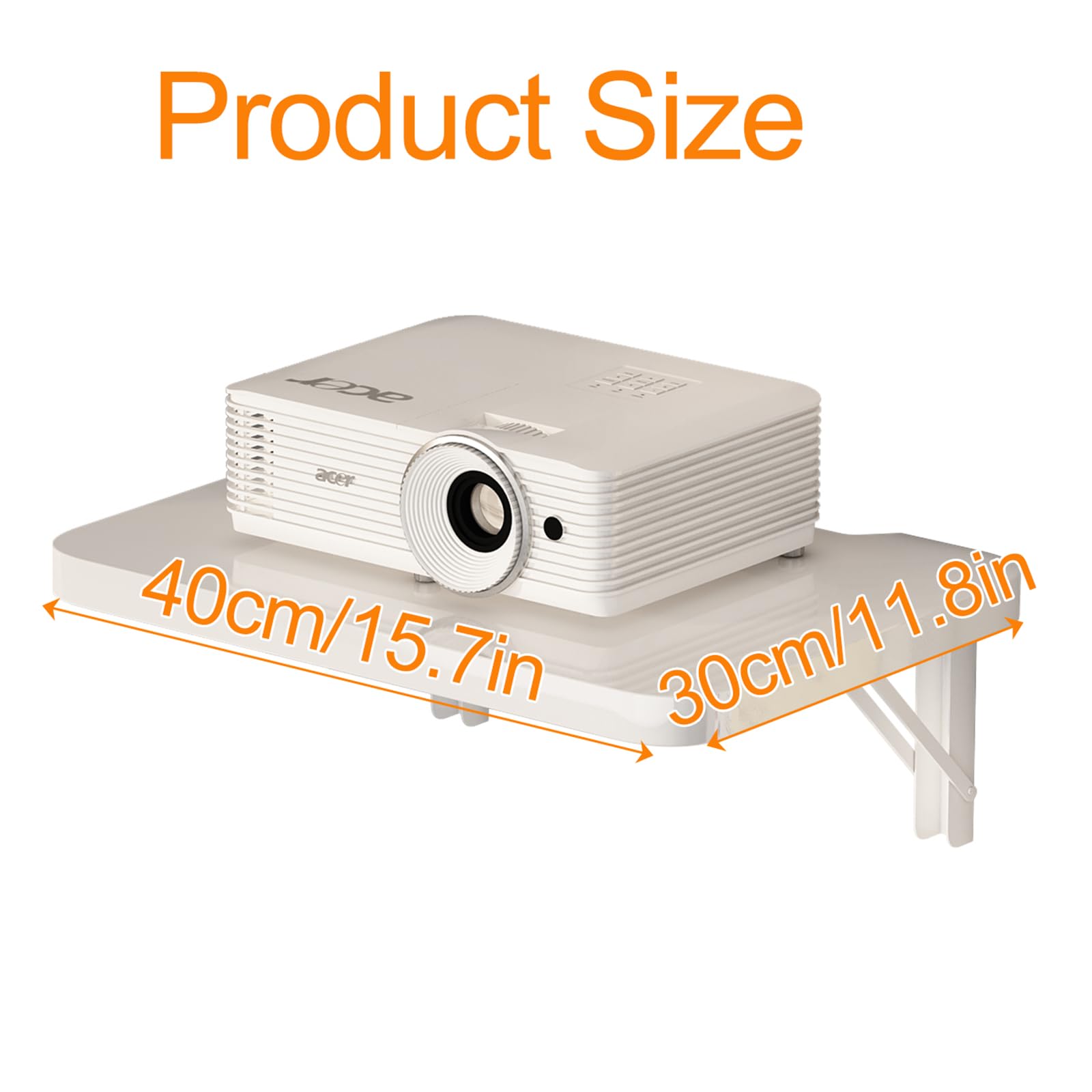 Mensola pieghevole per proiettore, mensola galleggiante per intrattenimento, mensole sospese per TV e router, mensole da parete in legno, per lettori DVD, decoder via cavo, portata fino a 13,6 kg