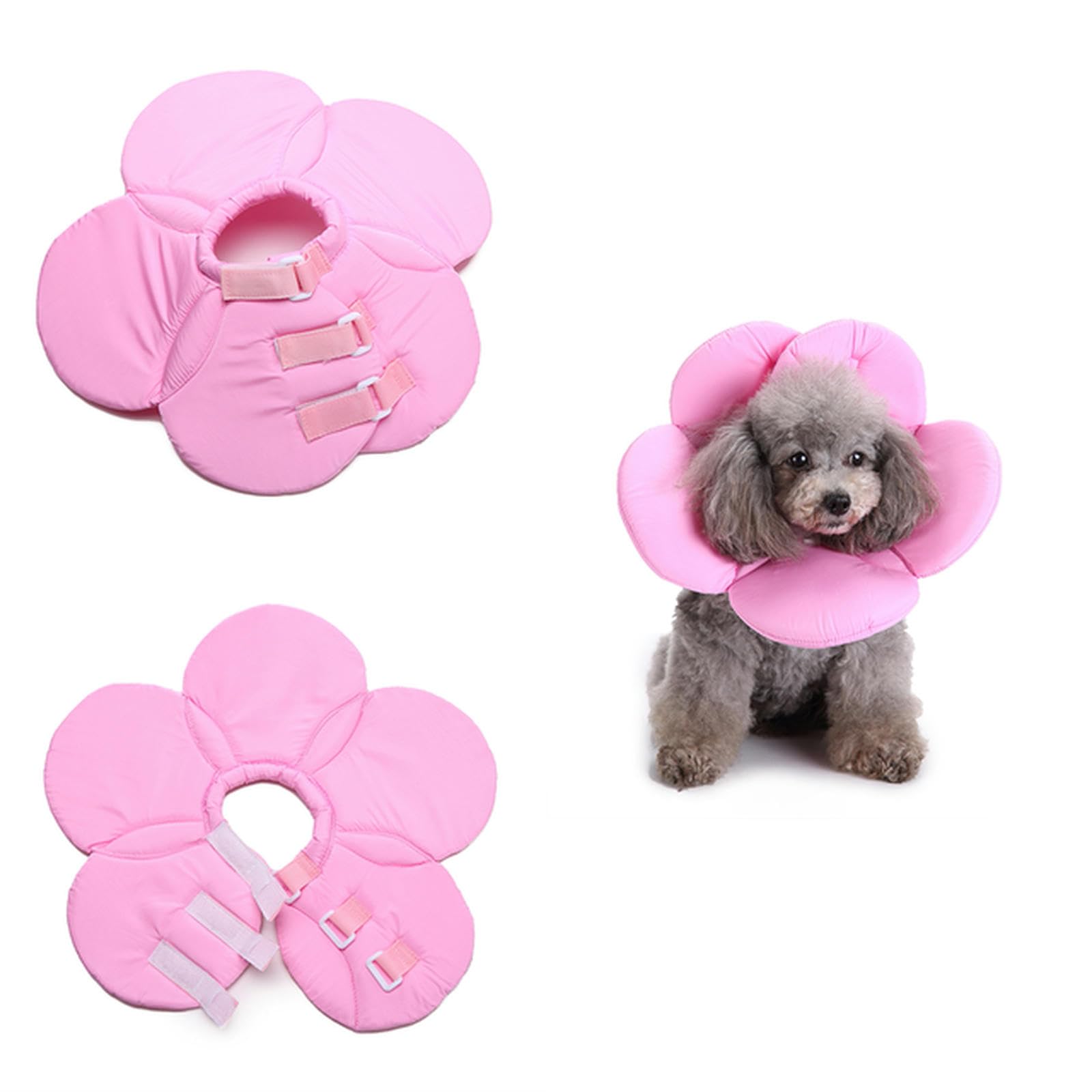 UOSIA Dog Cone Collar Soft Protective Recovery Cone Flower Shaped Collar Anti-Bite Injury Collar Pet Grooming Kit for Dogs Cats