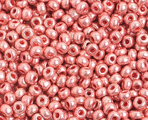 Czech Glass Seed Bead/Pony Bead 6/0 Metallic Pink SOLGEL - 500g Bulk Bag by Preciosa (Jablonex)