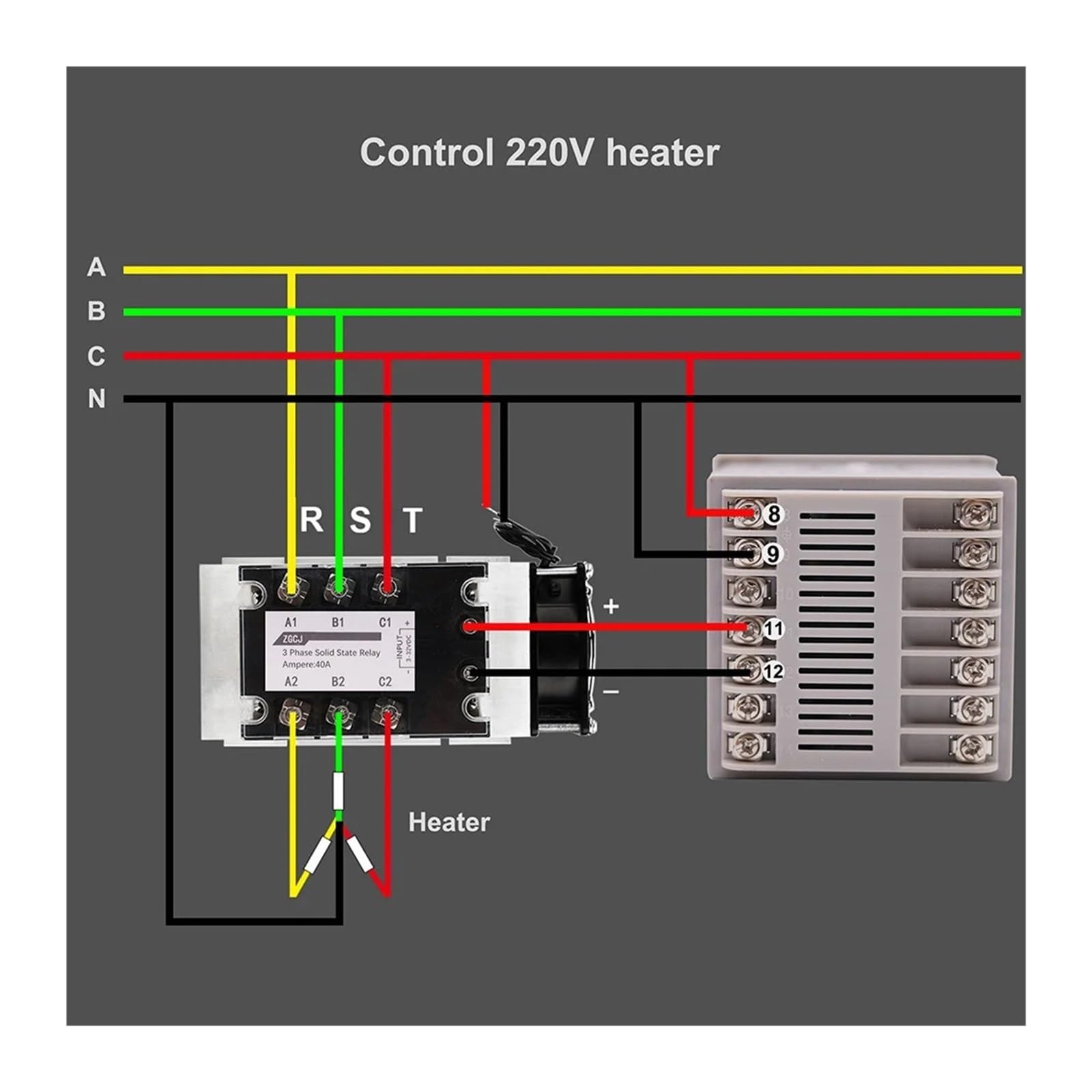 regulator temperatury 4-przewodowy trójfazowy programowalny termostat krzywej z rampą regulatora temperatury PID i trójfazowym timerem temperatury SSR 2 w 1(With SSR and probe 2)