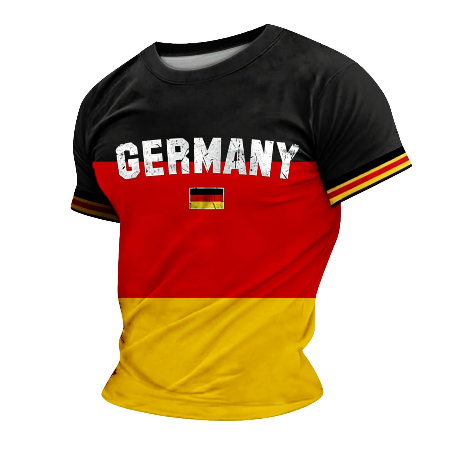 Germany Jersey 2026 World Cup Football Shirt Men's Germany T-Shirt Shirt with German Flag Prin, Suitable for Everyday Life, Festivals and Competitions Summer Men's Shirt Sports Shirt Training Shirt