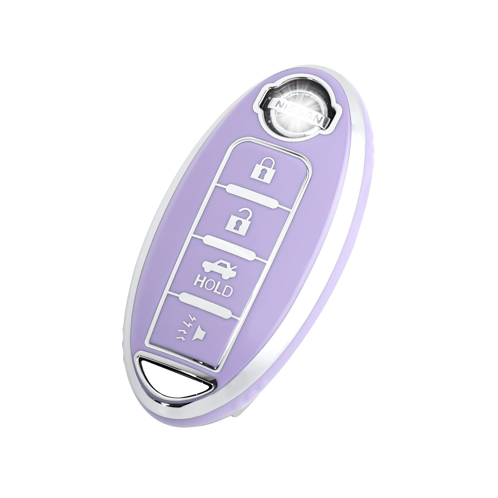 OFFCURVE for Nissan Key Fob Cover Car Key Fob Case Shell Fit for Nissan Rogue Altima Sentra Pathfinder Titan Murano Kicks Versa Armada Leaf Smart Key Car Accessories Protector, Purple