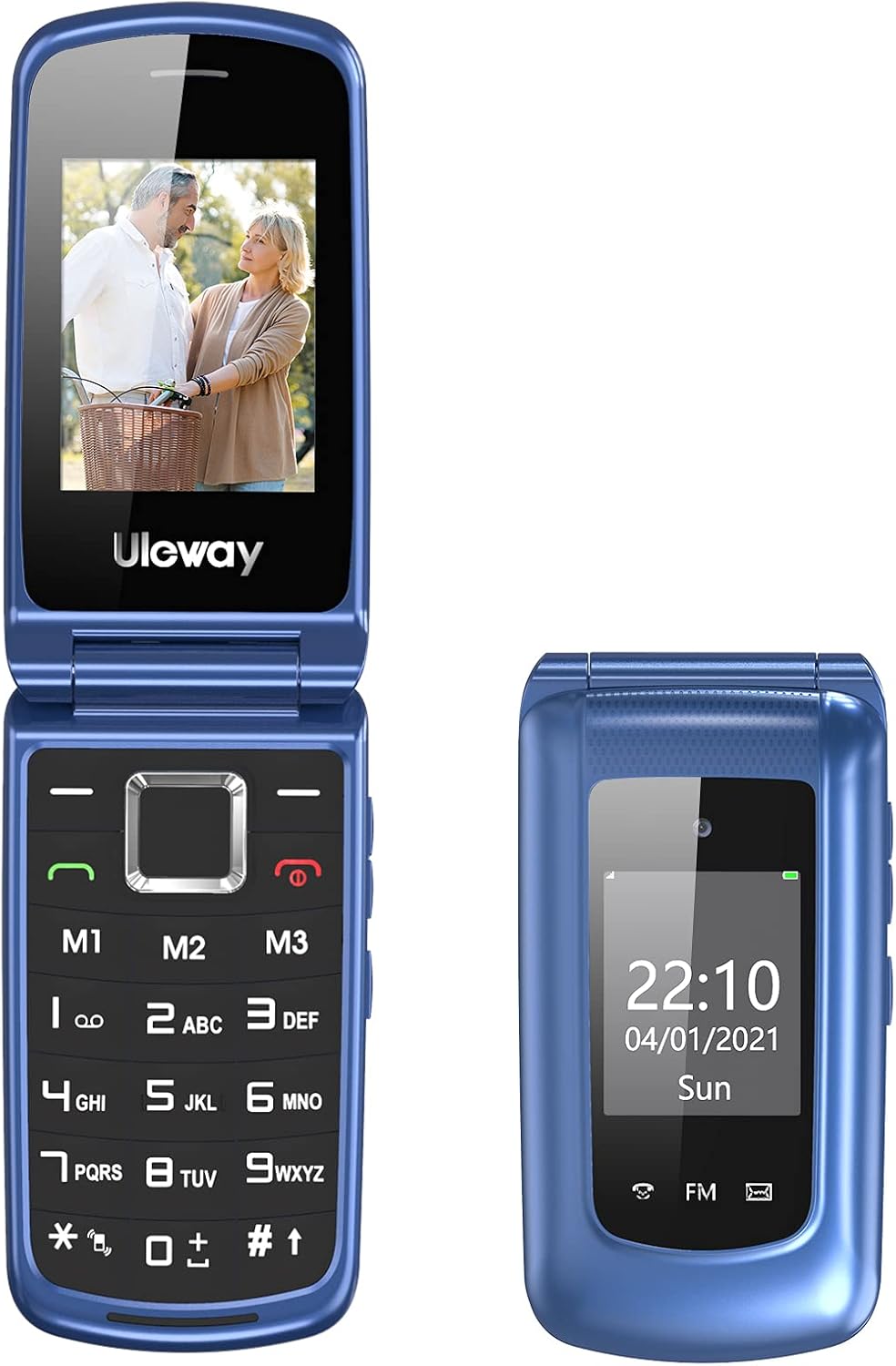uleway Unlocked Flip Phone Sim Free, Big Button Mobile Phone for Elderly Easy to Use Pay as You