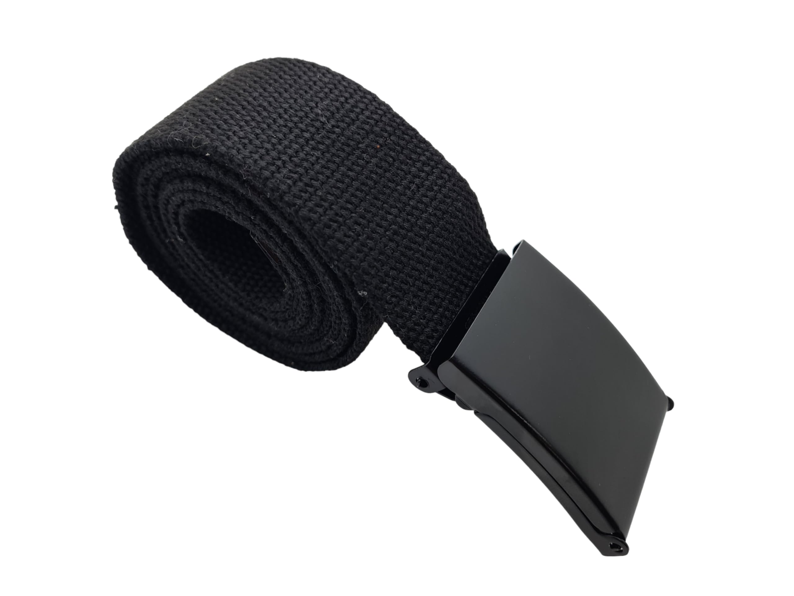 TheGloveHut Unisex Canvas Webbing Belt Black Buckle (Small 32", Black)