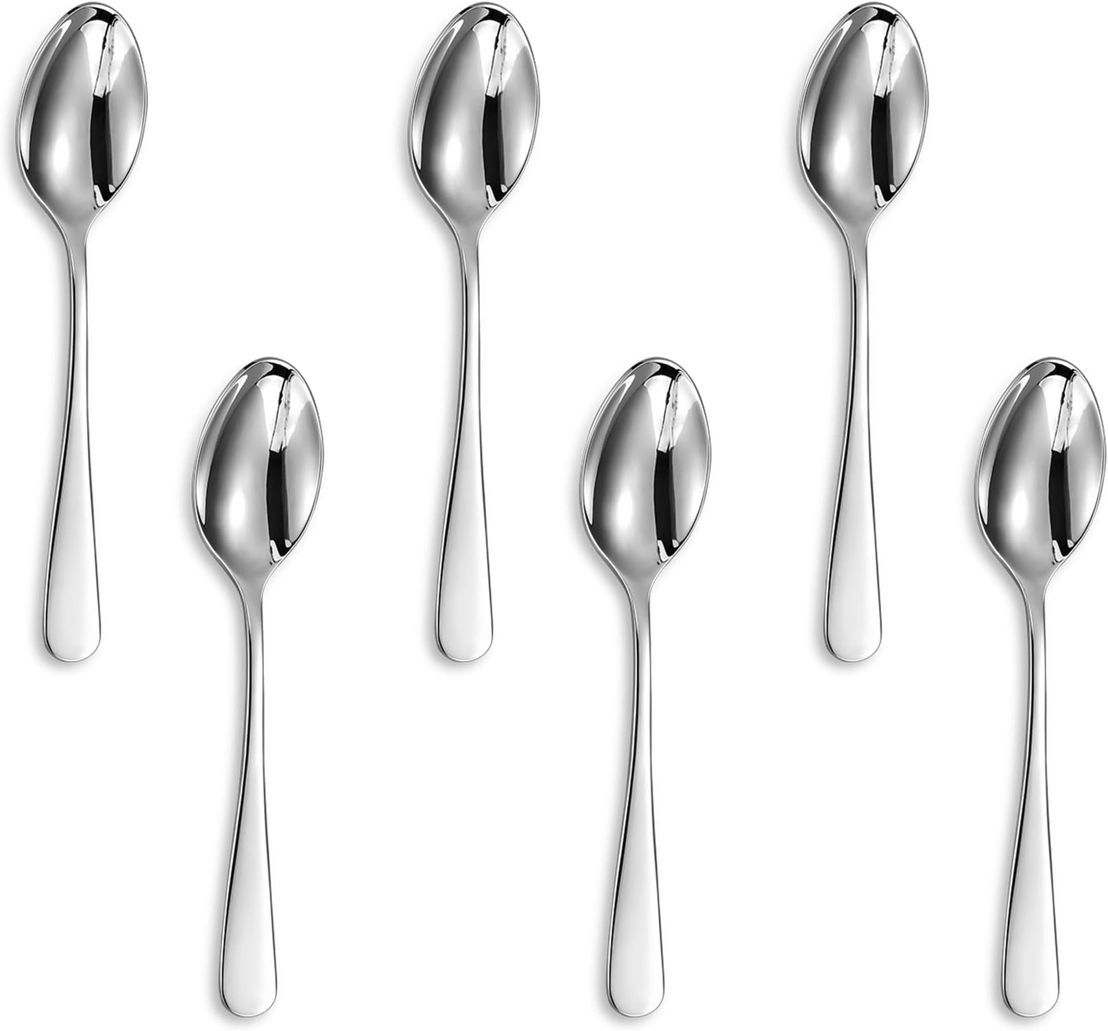 KEAWELL Premium Louise Demitasse Espresso Spoons, 18/10 Stainless Steel Mini Coffee Spoons, Dishwasher Safe (4.7 inches, 6)