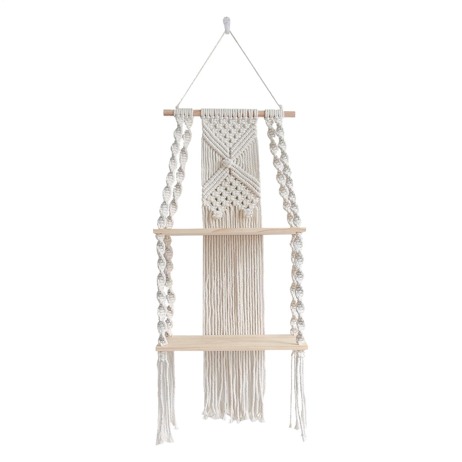 Étagère murale tissée 2 niveaux pour une décoration bohème et ordonnée