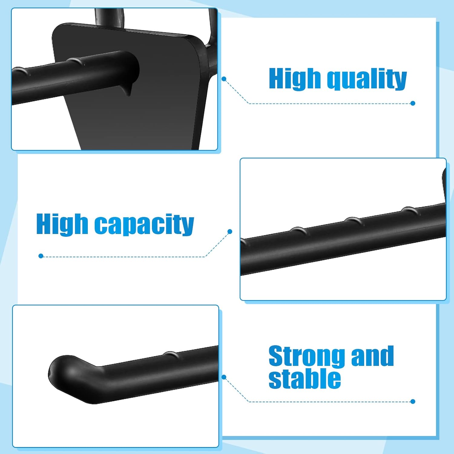Unittype 100 Pack Plastic Pegboard Hooks 4 Inch Suitable for 1/4 and 1/8 Pegboard Pegboard Accessories for Garage, Office, Kitchen, Store (Black)